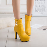 Round Toe Thick Heel Boots - Fashionistas Showroom
