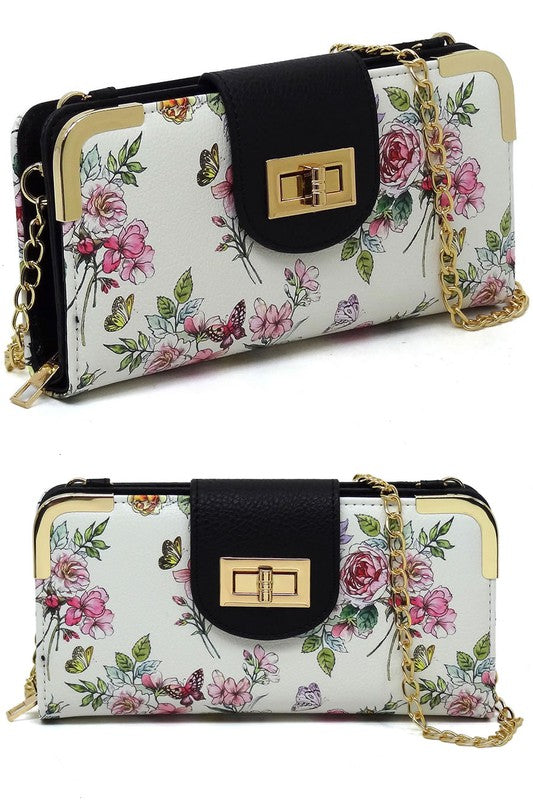 Fashion Turn Lock Crossbody Wallet - Fashionistas Showroom