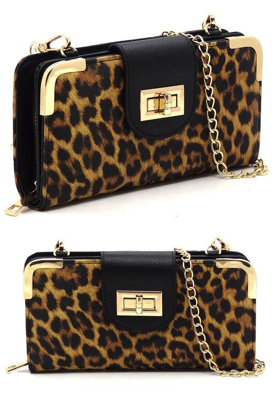 Fashion Turn Lock Crossbody Wallet - Fashionistas Showroom