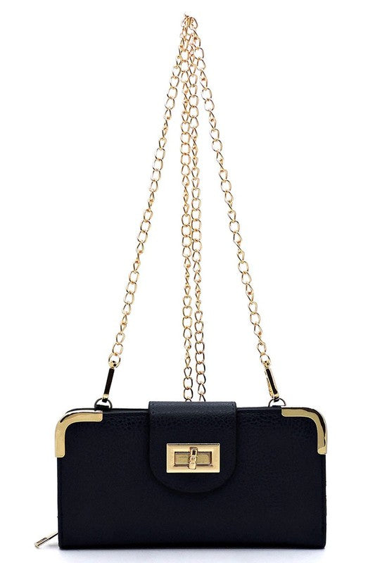Fashion Turn Lock Crossbody Wallet - Fashionistas Showroom