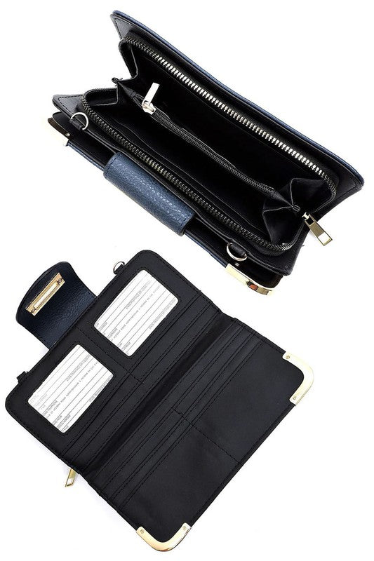 Fashion Turn Lock Crossbody Wallet - Fashionistas Showroom