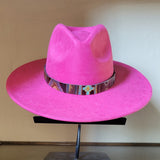Magenta Navajo Embossed Leather Hat Band Only