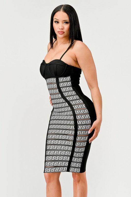 Maze Enigma Bodycon Dress - Fashionistas Showroom