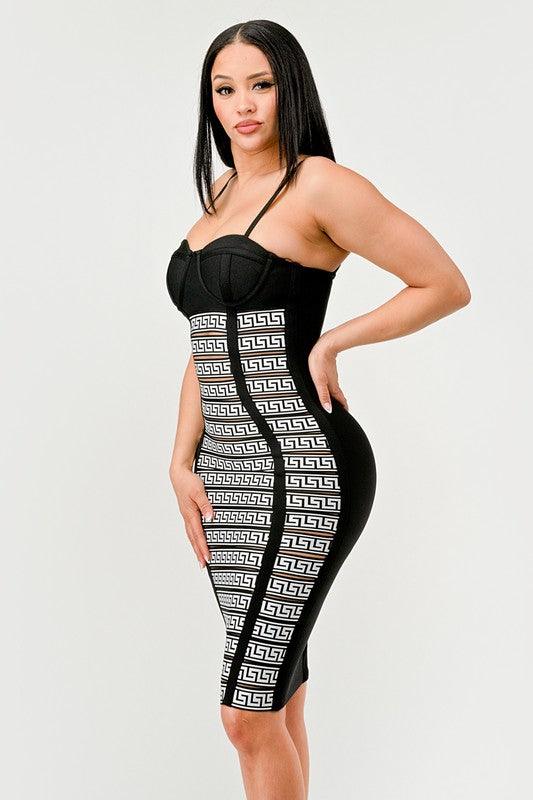 Maze Enigma Bodycon Dress - Fashionistas Showroom