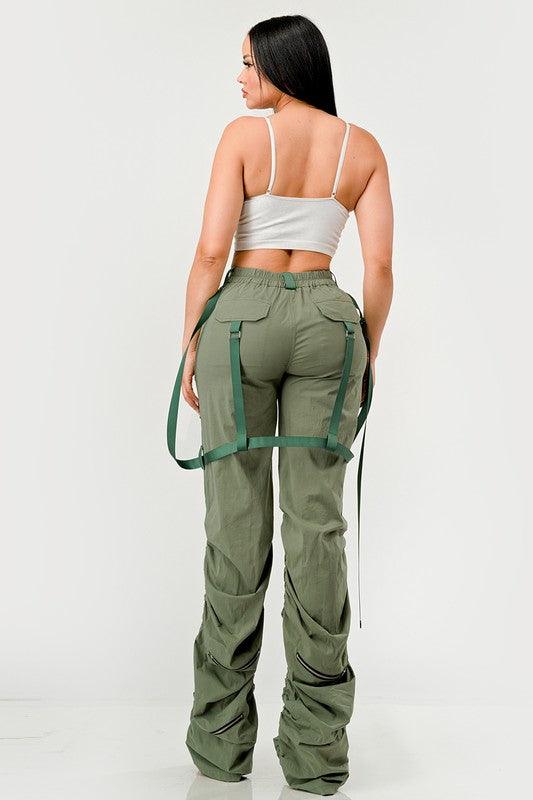 Ruched Utility Elegance Pants - Fashionistas Showroom
