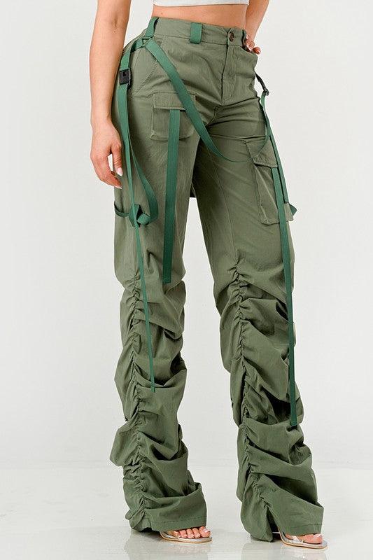 Ruched Utility Elegance Pants - Fashionistas Showroom