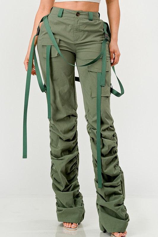 Ruched Utility Elegance Pants - Fashionistas Showroom