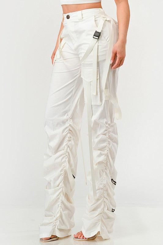 Ruched Utility Elegance Pants - Fashionistas Showroom