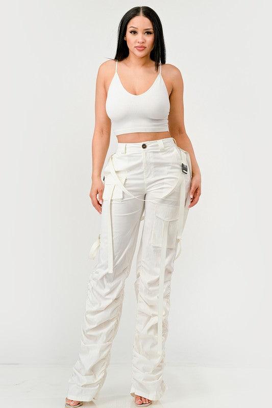 Ruched Utility Elegance Pants - Fashionistas Showroom