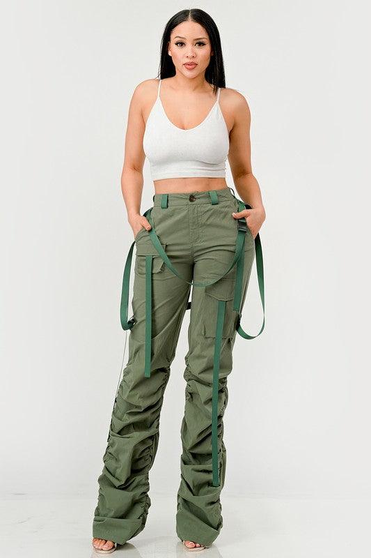 Ruched Utility Elegance Pants - Fashionistas Showroom