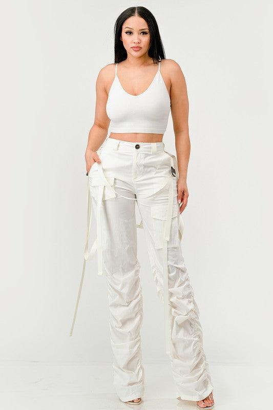 Ruched Utility Elegance Pants - Fashionistas Showroom