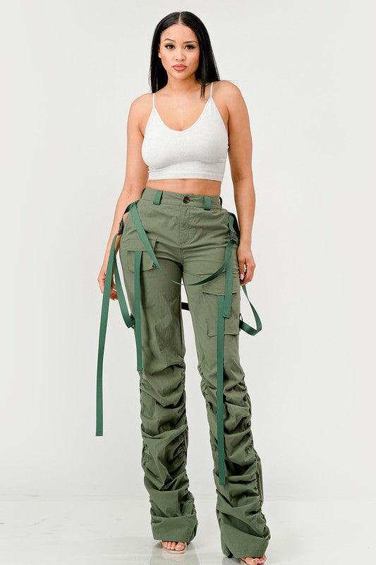 Ruched Utility Elegance Pants - Fashionistas Showroom