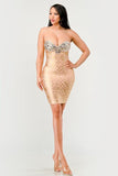 Gilded Glamour Strapless Dress - Fashionistas Showroom