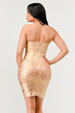 Gilded Glamour Strapless Dress - Fashionistas Showroom