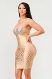 Gilded Glamour Strapless Dress - Fashionistas Showroom