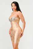 Gilded Glamour Strapless Dress - Fashionistas Showroom