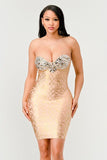 Gilded Glamour Strapless Dress - Fashionistas Showroom