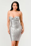 Gilded Glamour Strapless Dress - Fashionistas Showroom