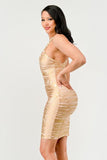 Gold Glamour Bandage Dress - Fashionistas Showroom