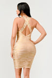 Gold Glamour Bandage Dress - Fashionistas Showroom