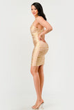 Gold Glamour Bandage Dress - Fashionistas Showroom