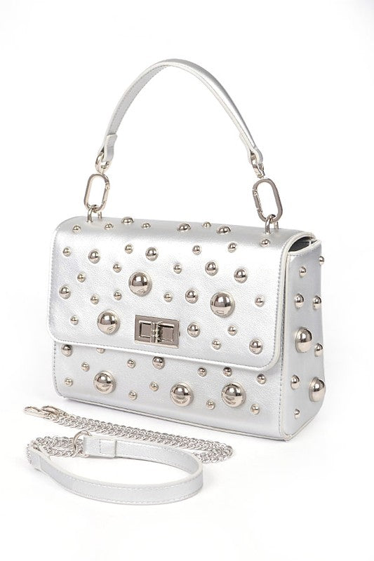 Mix Studs Convertible Top Handle Swing Bag - Fashionistas Showroom