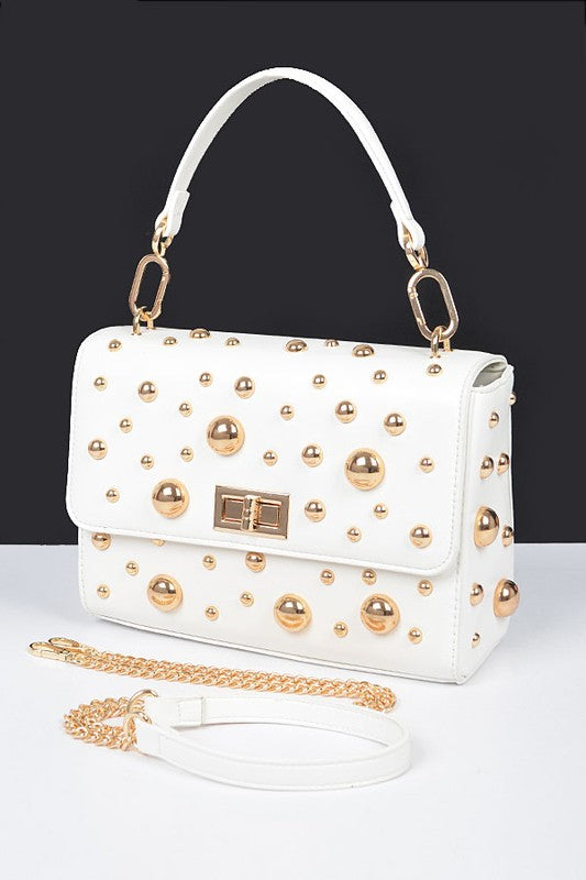 Mix Studs Convertible Top Handle Swing Bag - Fashionistas Showroom