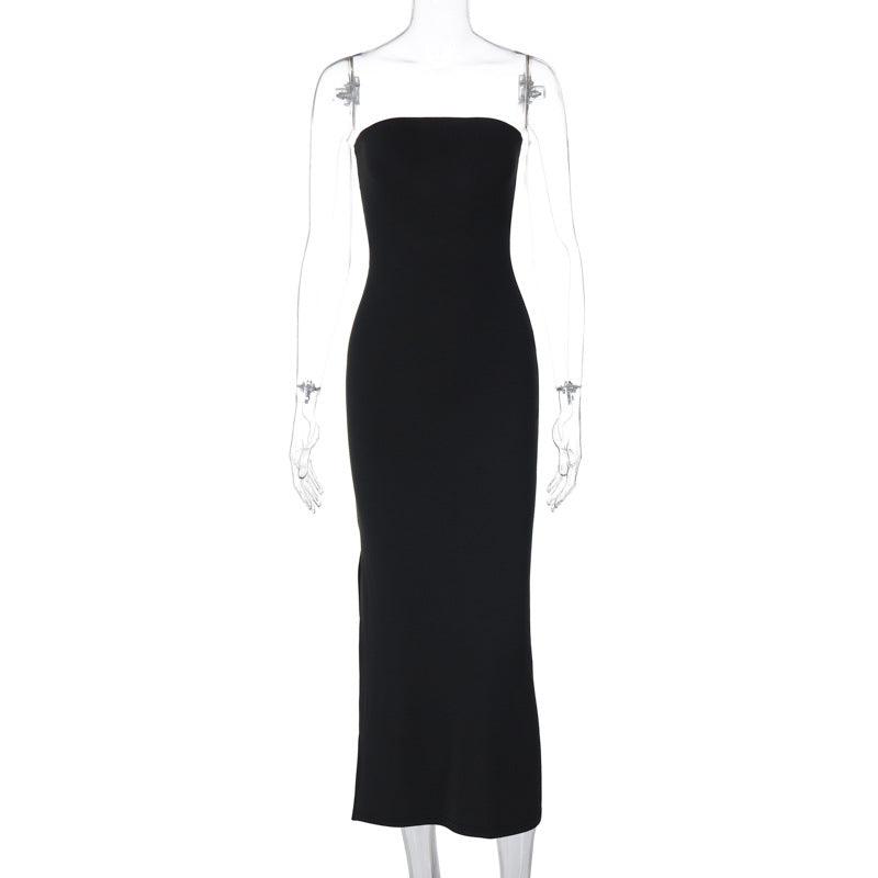 Sexy Tube Top Backless Slim Slit Long Dress - Fashionistas Showroom