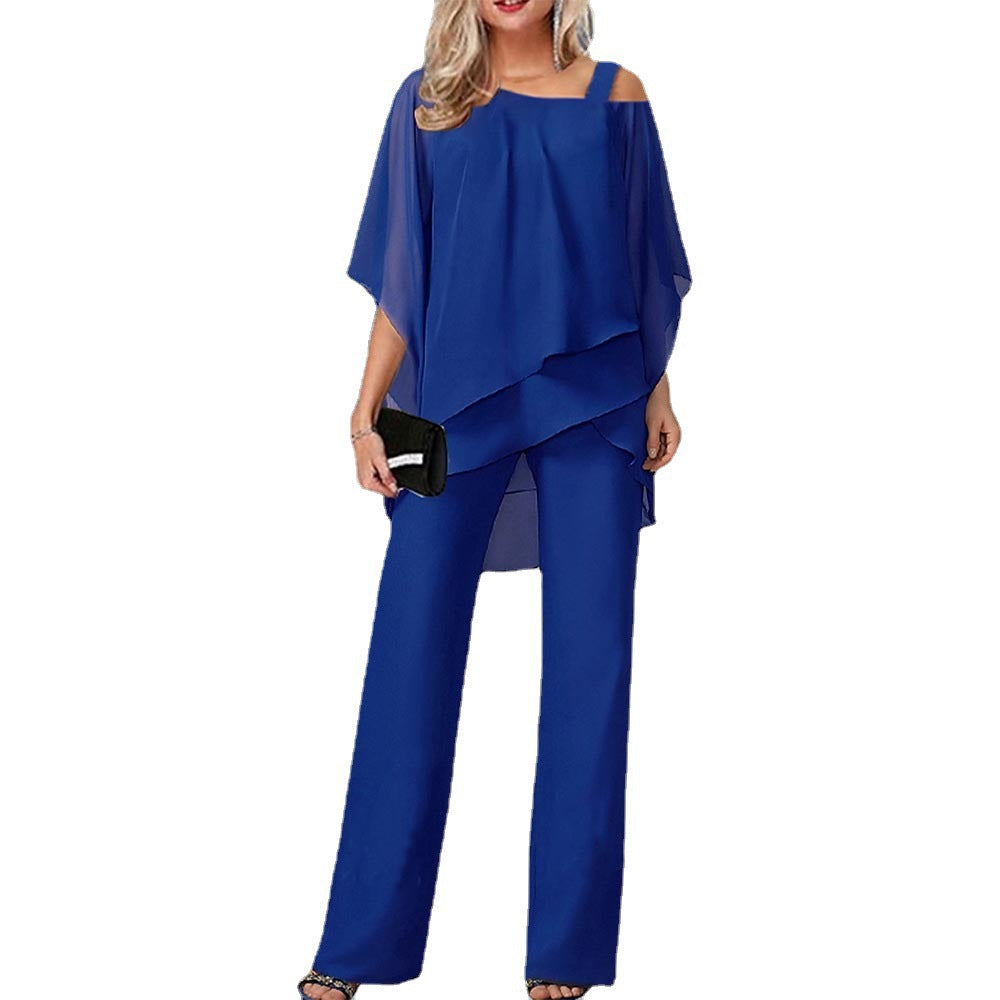 Solid Color Loose Casual Bat Sleeve Irregular Suit - Fashionistas Showroom
