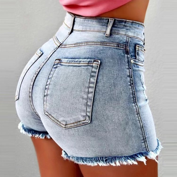 Women's Denim Tassel High Waist Denim Shorts - Fashionistas Showroom