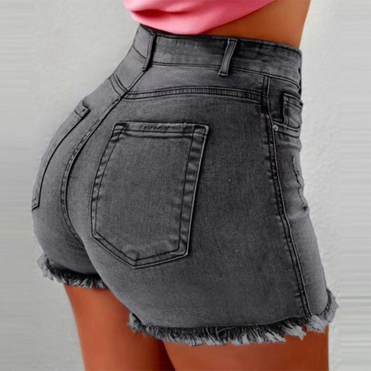 Women's Denim Tassel High Waist Denim Shorts - Fashionistas Showroom