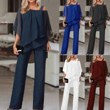 Solid Color Loose Casual Bat Sleeve Irregular Suit - Fashionistas Showroom