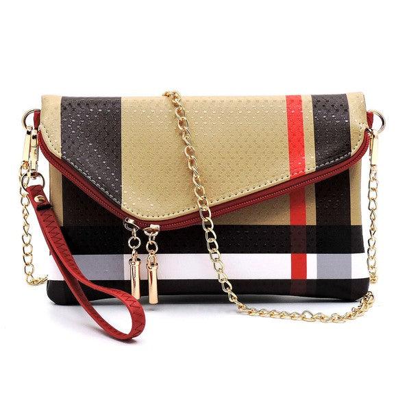Tartan Plaid Check Envelope Clutch - Fashionistas Showroom