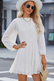 Smocked Tied Balloon Sleeve Mini Dress - Fashionistas Showroom