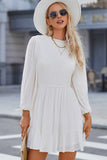 Smocked Tied Balloon Sleeve Mini Dress - Fashionistas Showroom