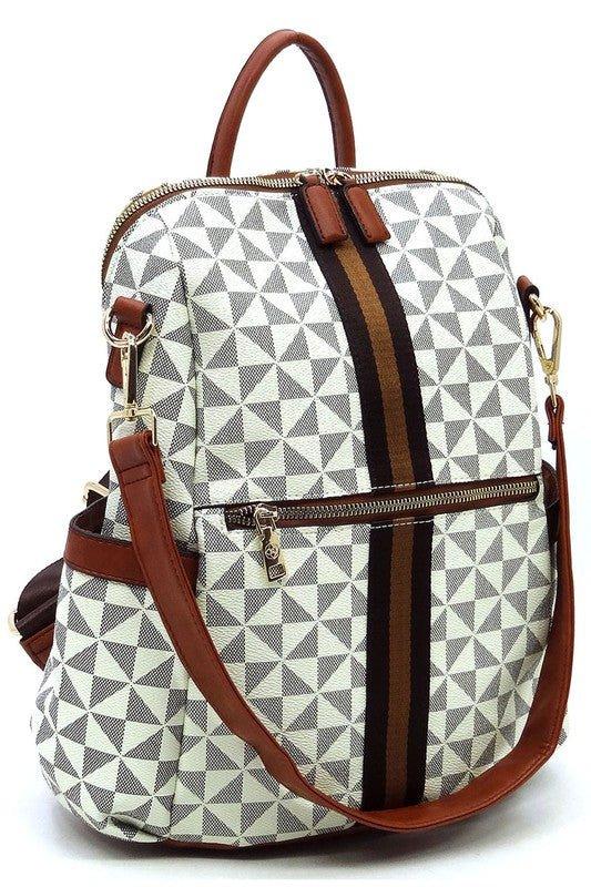 PM Monogram Striped Convertible Backpack - Fashionistas Showroom HANDBAGS