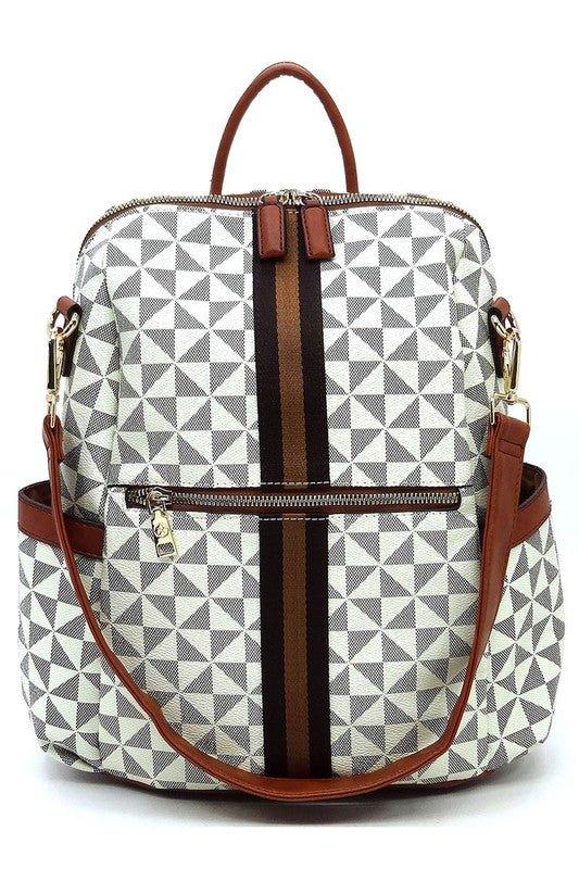 PM Monogram Striped Convertible Backpack - Fashionistas Showroom HANDBAGS