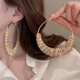 Alloy Grass Vine Hoop Earrings - Fashionistas Showroom