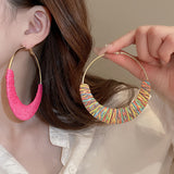 Alloy Grass Vine Hoop Earrings - Fashionistas Showroom