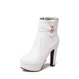 Round Toe Thick Heel Boots - Fashionistas Showroom