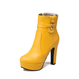 Round Toe Thick Heel Boots - Fashionistas Showroom