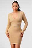 ATHINA HOLIDAY COLLECTION GOLD BANDAGE DRESS - Fashionistas Showroom