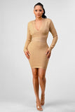 ATHINA HOLIDAY COLLECTION GOLD BANDAGE DRESS - Fashionistas Showroom