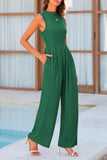 Mock Neck Sleeveless Wide Leg Jumpsuit - Fashionistas Showroom