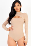 Front Cutout Long Sleeve Bodysuit - Fashionistas Showroom