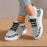 Lace-Up Leopard Flat Sneakers - Fashionistas Showroom