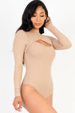 Front Cutout Long Sleeve Bodysuit - Fashionistas Showroom