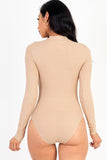 Front Cutout Long Sleeve Bodysuit - Fashionistas Showroom