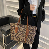 PU Leather Leopard Tote Bag - Fashionistas Showroom