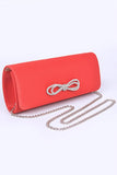 Rhinestone Bow Satin Clutch Bag